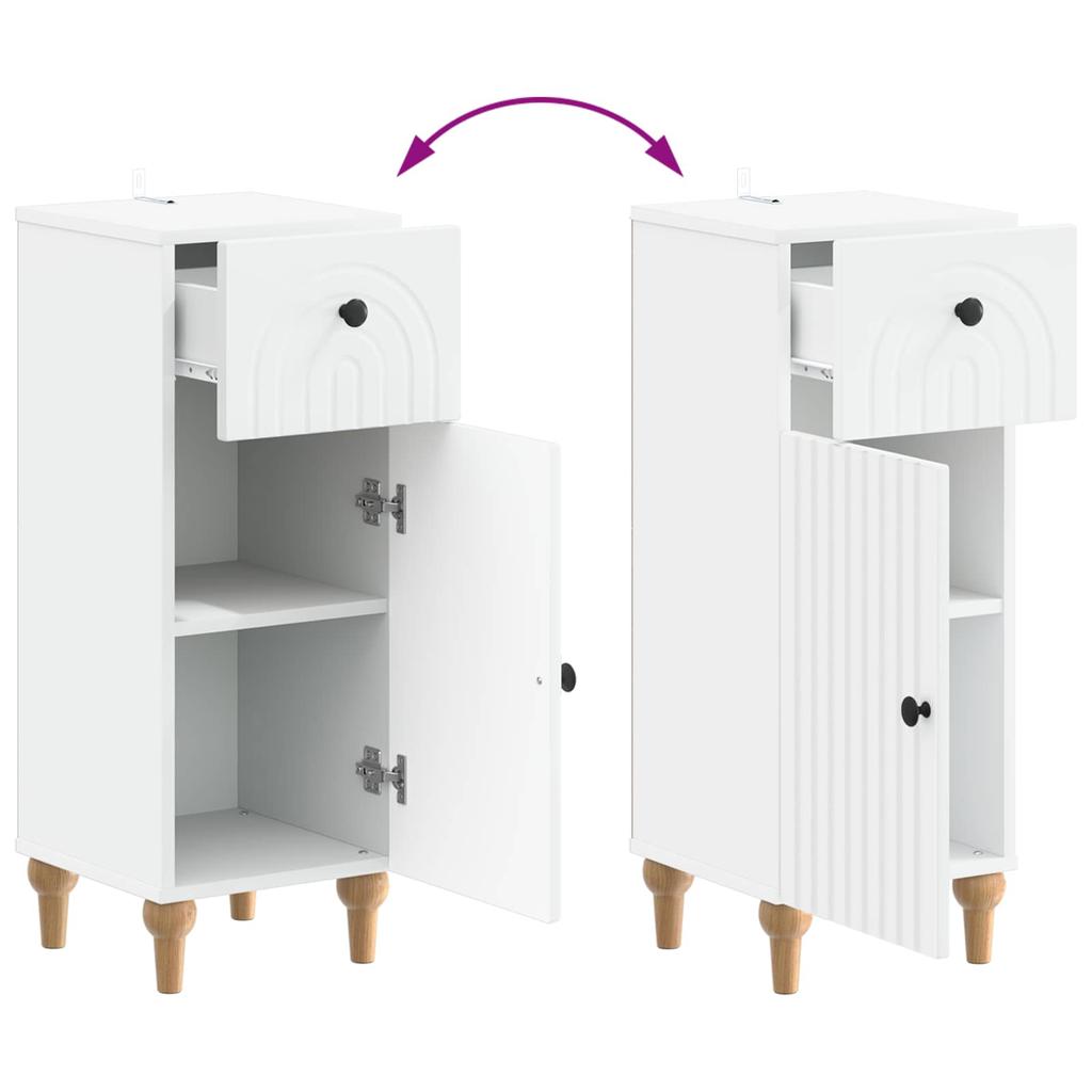 Bathroom Storage Cabinet ALKMAAR White 30 X 31 X 80 Cm