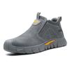 men's casual steel toe covers working safety boots cow suede leather welding shoes worker security ankle botas protect footwear