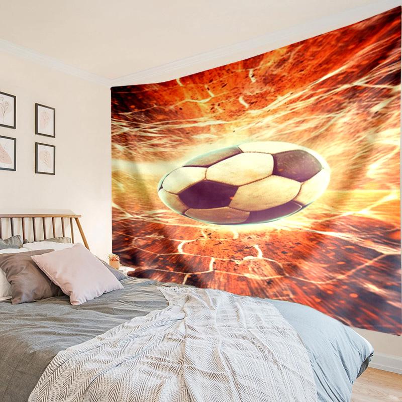 Flaming Soccer Ball Tapestry Room Decoration Wall Hanging for Living Room Bedroom, dormitory, Birthday and Christmas gifts