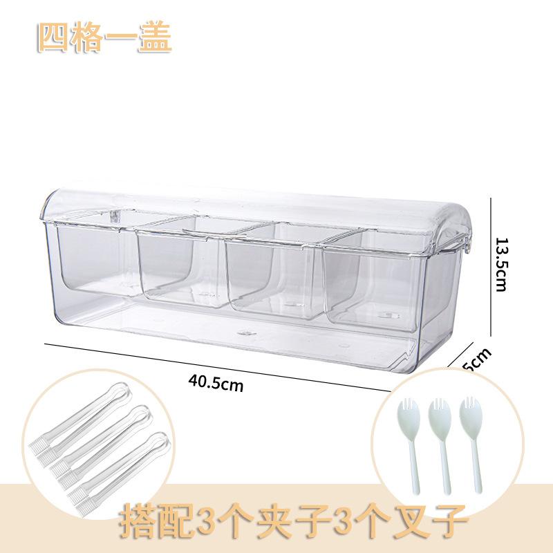 Salad Storage Box Outdoor Party Picnic Compartment Ice Box Salad Tray Home Plastic Fresh-keeping Box
