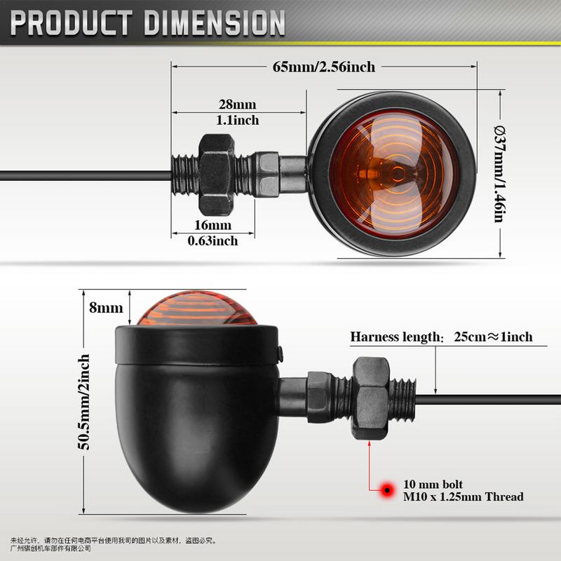 Motorcycle Turn Lights 2pcs Mini Round Running Lights For Motorcycle Turn Single Wire Motorcycle Indicator Parts For Day And