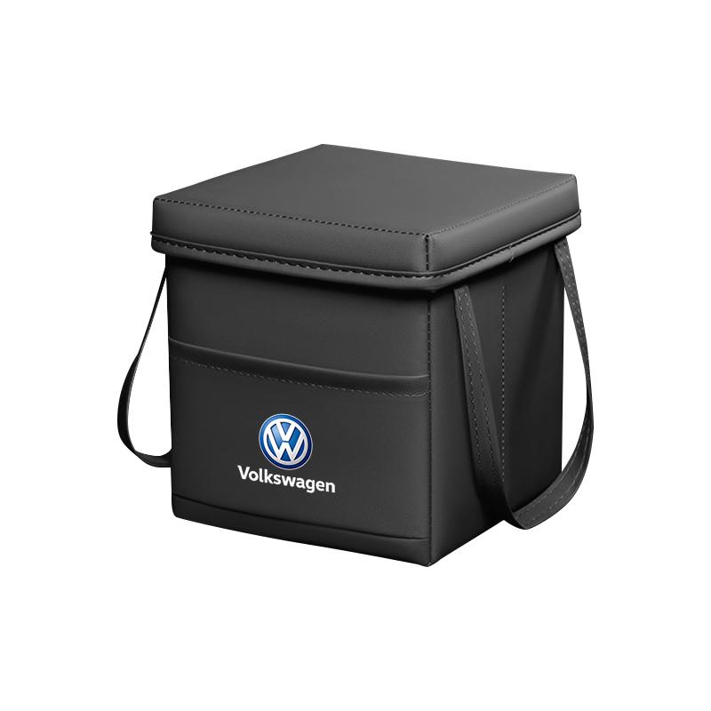 

Leather Storage Box Car Storage Pocket Garbage Bag Toolcase Waterproof For Volkswagen VW RLine R Golf Amarok Phaeton ID3 Tiguan