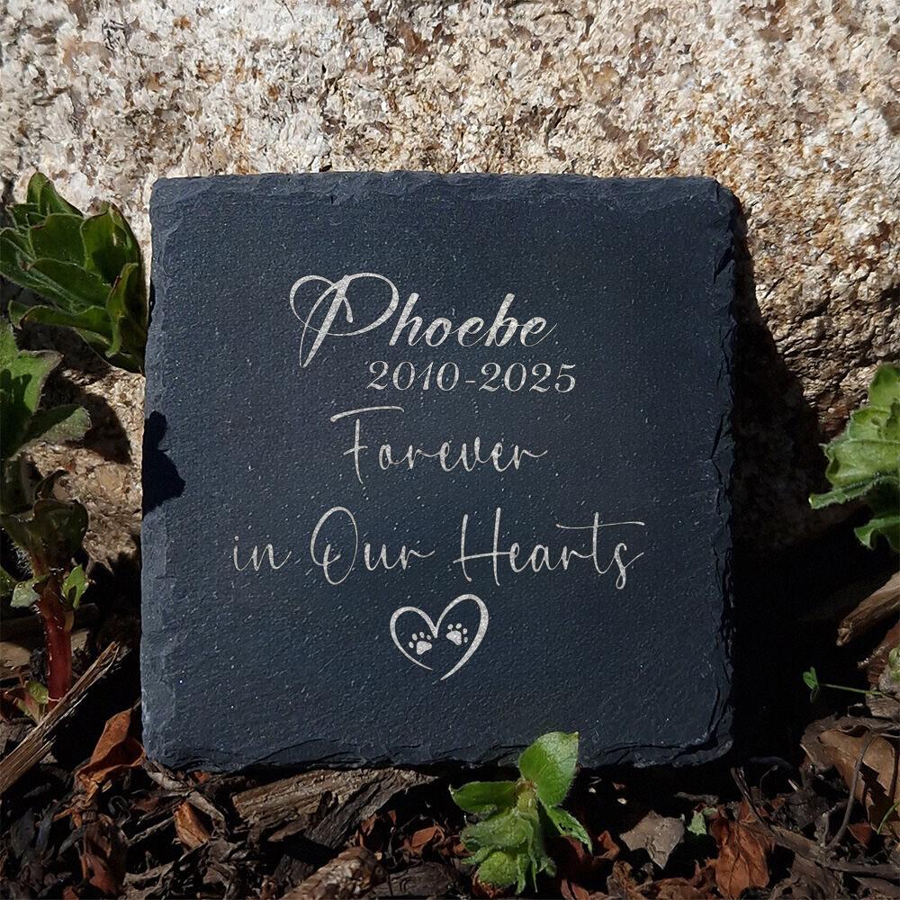 Personalized Pet Memorial Gift Custom Pet Memorial Garden Stone Slate Engraved Garden Slate with Dog Name Dog Loss Gifts