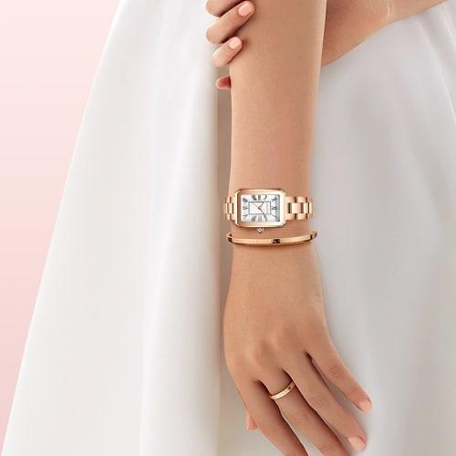 RORIOS Women's Stylish Watch, Cute Quartz Analog Watch with Water Resistance, Stainless Steel Band, Perfect for Commuting, Casual Wear, Christmas, Bir