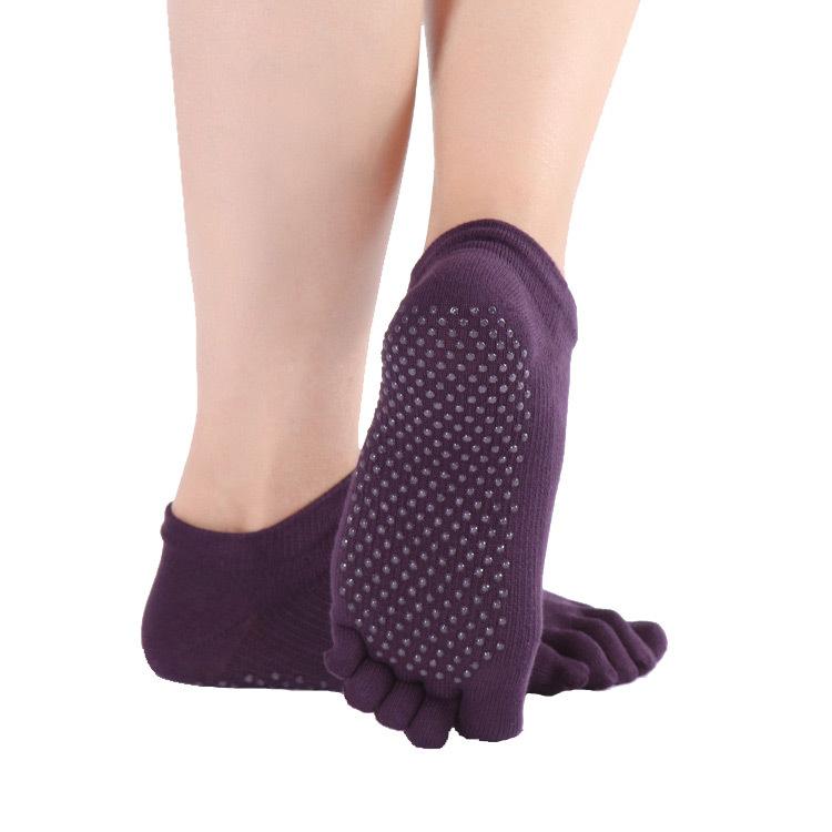 Socks Body Rubber Band Combed Cotton Yoga Socks Women'S Professional Cotton Sports Non-Slip Split Toe Socks Five-Finger Socks Pilates