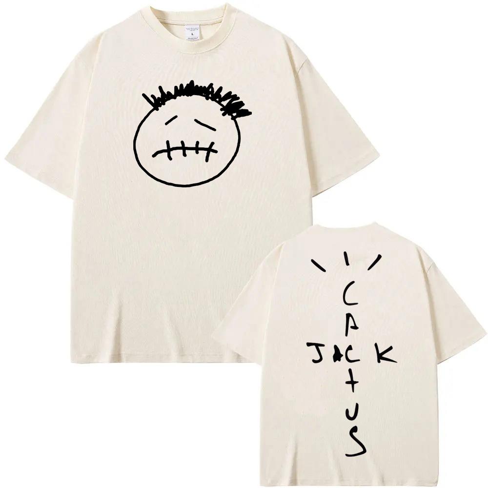 American Rapper and Travis T Shirt Short Sleeve 100%Cotton Tee-shirt Graphic Printing Scott Tshirt Hip Hop Punk Clothing Tops