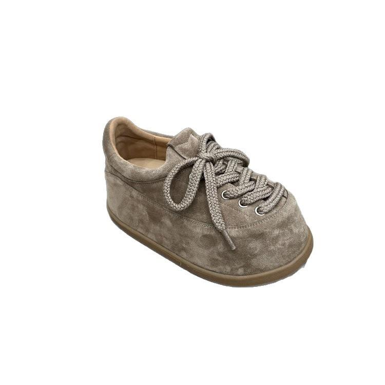 Autumn New Thick-soled Inner Height Increase Trend Versatile Fashion Comfortable Niche Matte Leather Small Popular Casual Shoes