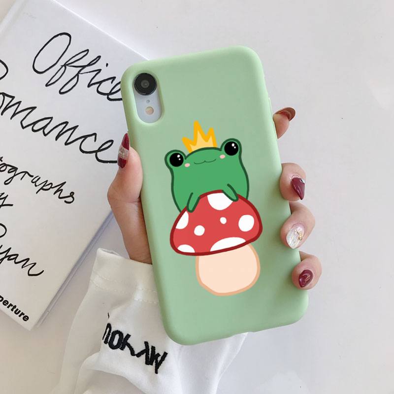 

Чехол для телефона Cottagecore Frog Mush Kawaii, мягкий однотонный чехол для iPhone 11 12 13 mini pro XS MAX 8 7 6 6S Plus X XR 12 or 12 pro