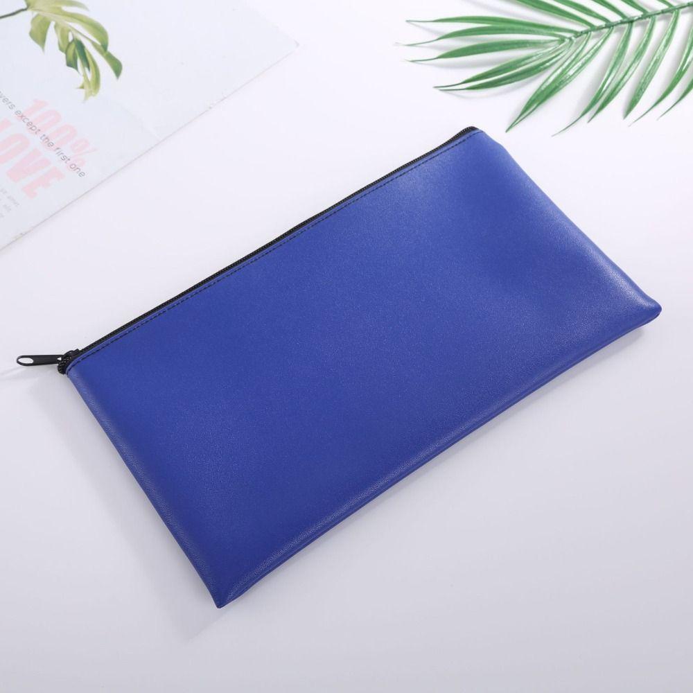Small Compact Pu Bill Bag PU Leather Money Pouch Travel Cash Deposit Bag  Office Products