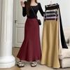 French Retro Satin Fishtail High Waist Midi Skirt - Spring/Summer 2024 Slimming Style for Women