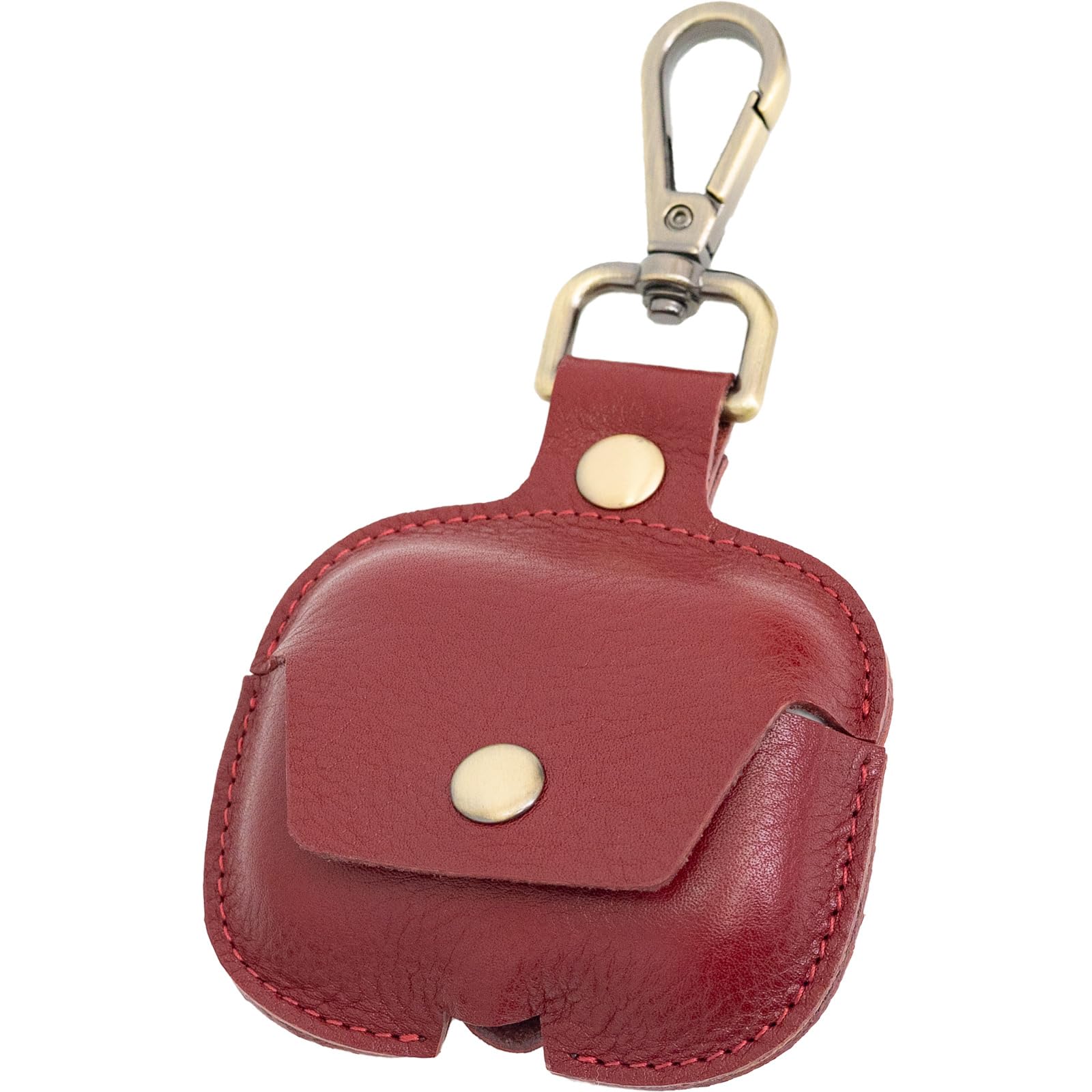

[Dom Teporna] AirPods Pro 3 Compatible Case, Genuine Leather, Full Protection, Scratch Resistant, with Carabiner, Charging While Inside, AirPods Compa