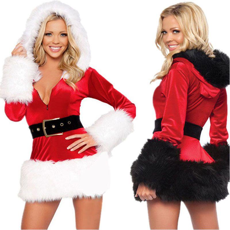 Elegant Women Deluxe Mrs Santa Claus Christmas Fancy Dress Outfit For Holiday Joy