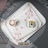 Snack Tray Floral Design Heat Resistant Display Melamine Cherry Blossom Pattern Dining Table Coffee Cup Plate for Kitchen