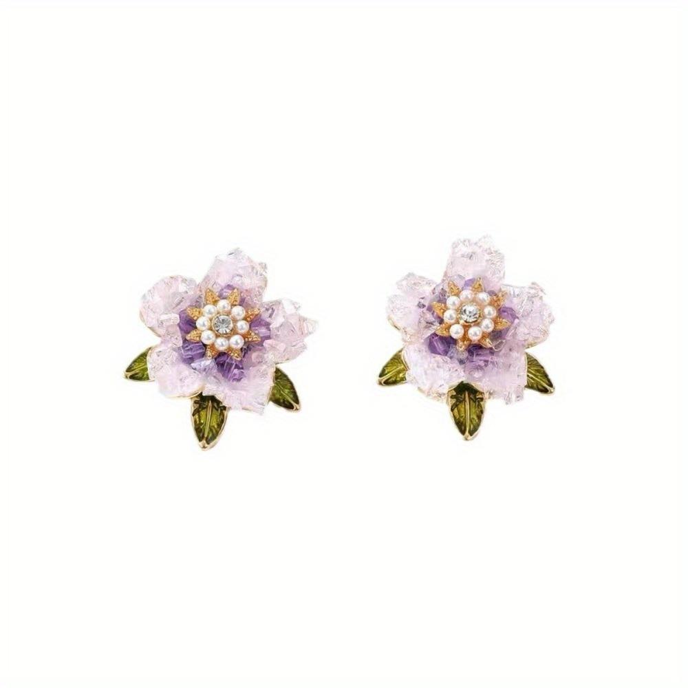 French Retro Flower Earrings, Women's New Popular Niche Design Light Luxury Unique Earrings