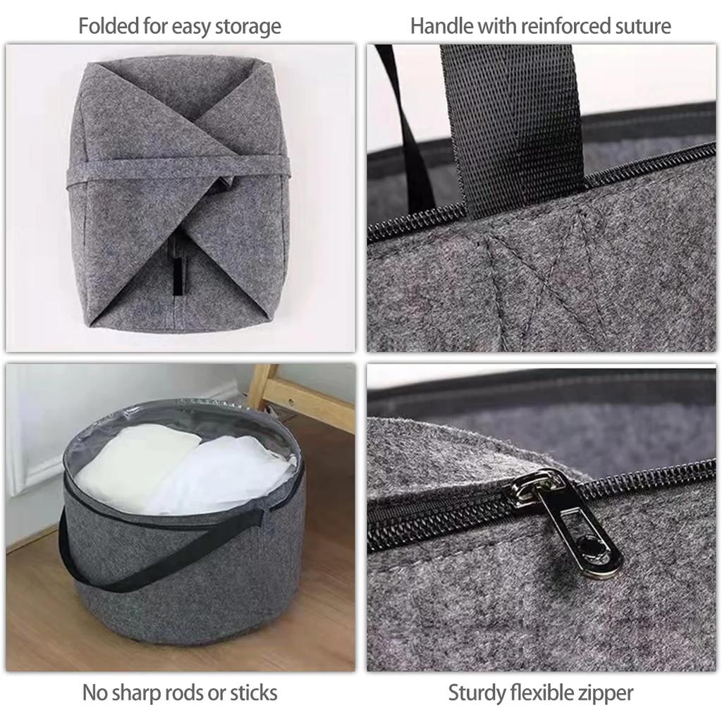 Hat Storage Bag for Travel Large Capacity Round Foldable Felt Dust-Proof Organizers Multifunctional Clothes Sundries Storage Box