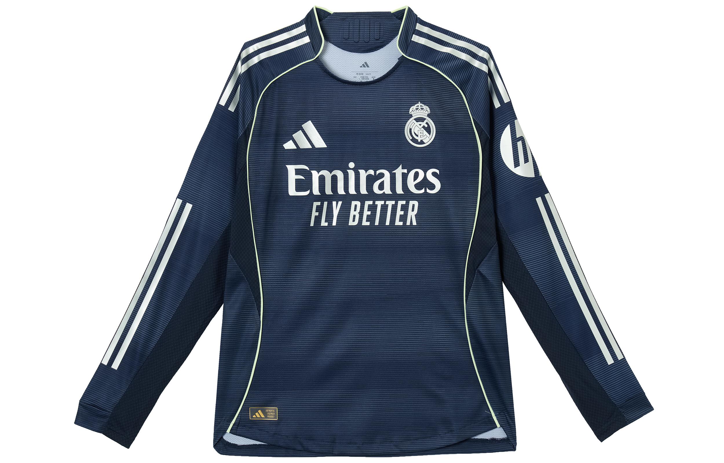 Adidas Free Shipping With AdiClub Real Madrid 25/26 Long Sleeve Away Authentic Jersey JP3956 M