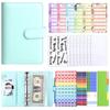 A6 Macaron PU Leather Zipper Budget Notebook with Detachable Loose-Leaf Pages