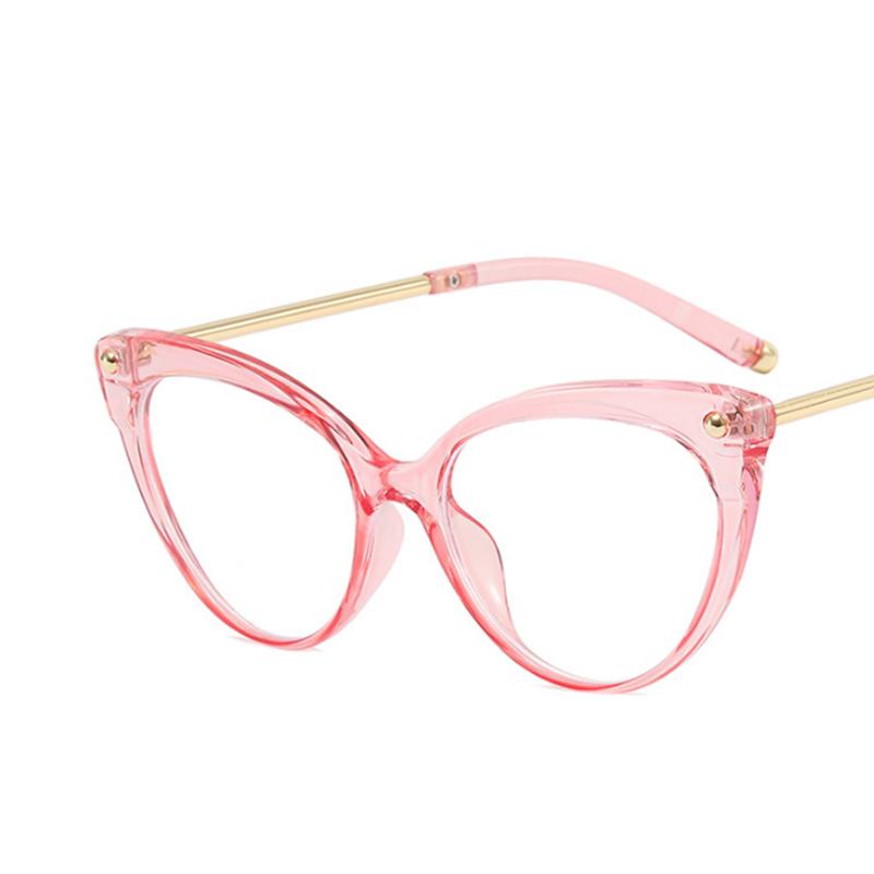 

Rivet Cat Eyes TR90 Frame Clear Lens Glasses Simple Myopia Nerd Spectacles Degree -0.5 -1.0 -2.0 -3.0 -4.0 to -6.0 No degree 0