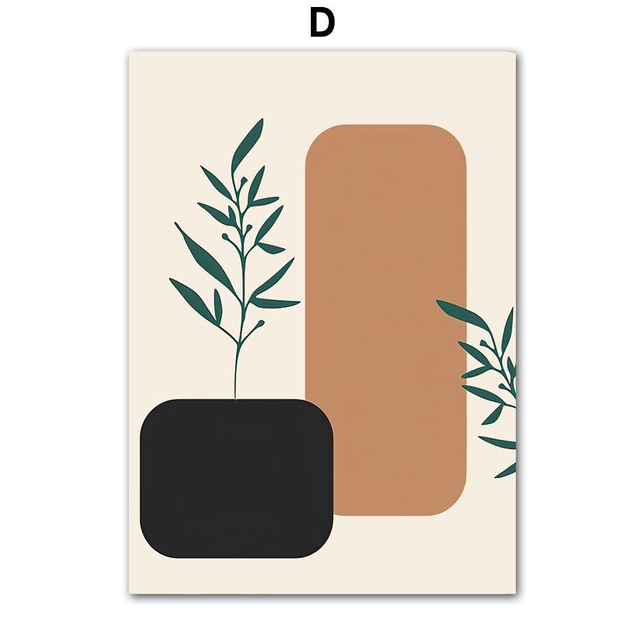 Boho Geometric Shapes Leaf Sun Posters And Prints Canvas Painting Nordic Abstract Wall Art Pictures Living Room Home Decor