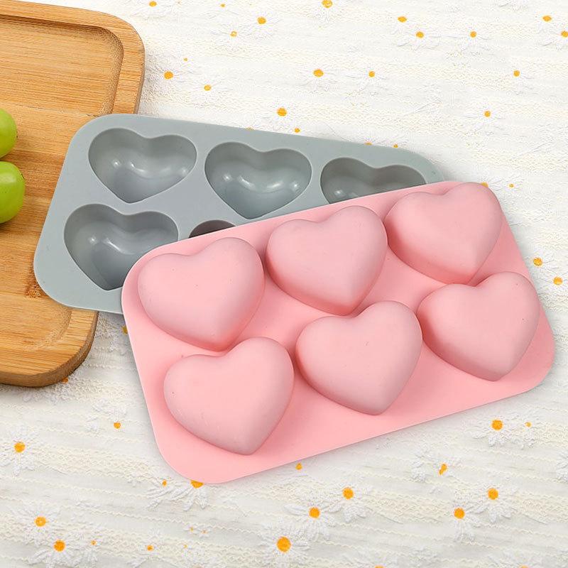 1Pc 6-Cavity Silicone Cake Molds 3D Love Peach Shape Mold Diy Baking Dessert Mousse Decorating Moulds Bakeware Tool