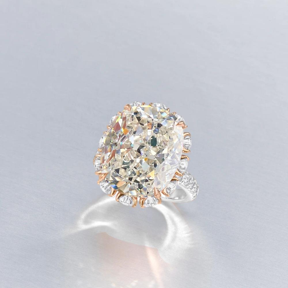 Pink Ice Diamond Women Ring Cushion Cut Yellow Pigeon Egg High Carbon Solitaire Fashion Jewelry