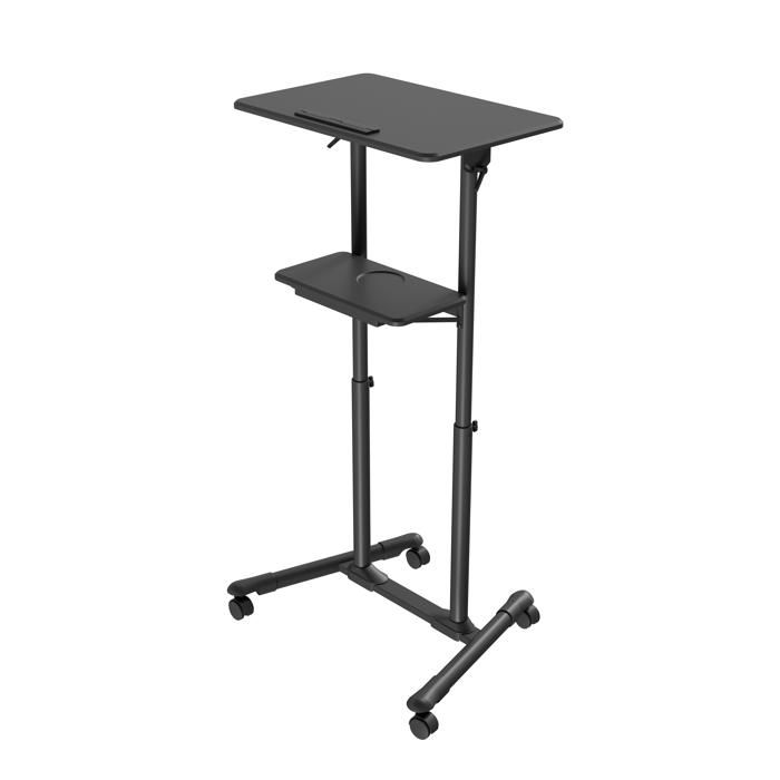 Bureau mobile - GEMBIRD - EnerGenie - Noir - Hauteur ajustable 1110-1345 mm - Inclinaison 30°