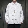 Chinese Style Men's Cotton Linen Shirt Long Sleeve Stand Collar Tang Suit Coat Button Up Traditional Chinese Fashion Autumn Wear
