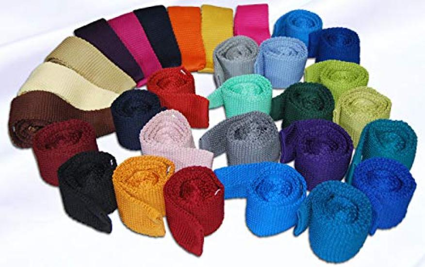 [0-STYLE.cravat] Knit Tie, Solid Color, Business Tie, Various Colors, Cool Biz (Turquoise)