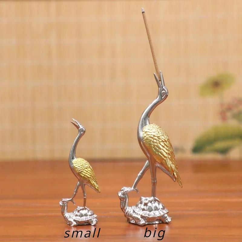 

Домашняя комнатная печь для благовоний в виде черепахи и журавля в стиле дзен, бытовая печь для ароматерапии, мини-украшение для чайной церемонии, печь из сандалового дерева WYY0204-Small