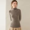 Women's High Neck Striped Cashmere Sweater - Slim-Fit Seven-Needle Knit for Autumn & Winter