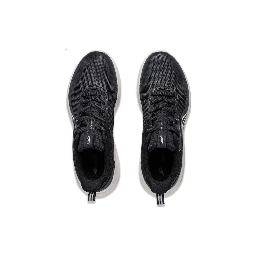 Li Ning Light Stroll Running Shoes Women's Low top Black White ARST064-3