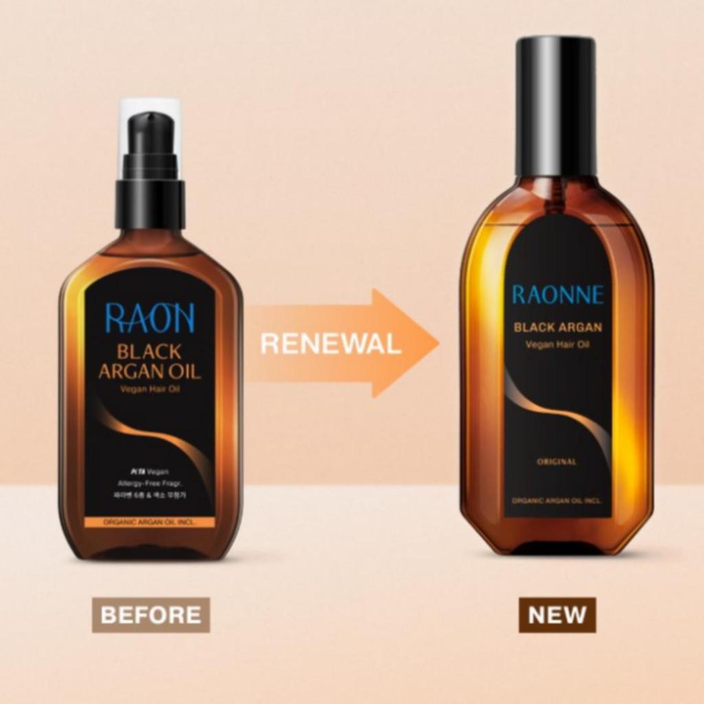 RAONNE Black Argan Vegan Hair Oil 100ml 2pcs Set / Hair Treatment / Hair Care