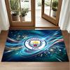 Manchester City Design Crystal Velvet Rug Soft Decorative Mat for Bedroom Entrance