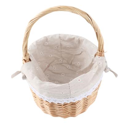 Rattan Storage Basket Hand Made Oval Picnic Storage Basket for Indoor Outdoor