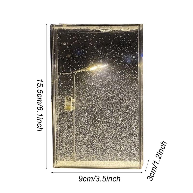 Snowy Night Flowing Small Night Light Snow Scene Street Light Snow Simulation Handmade Diy Material Package Desktop Decor Gift for Friends