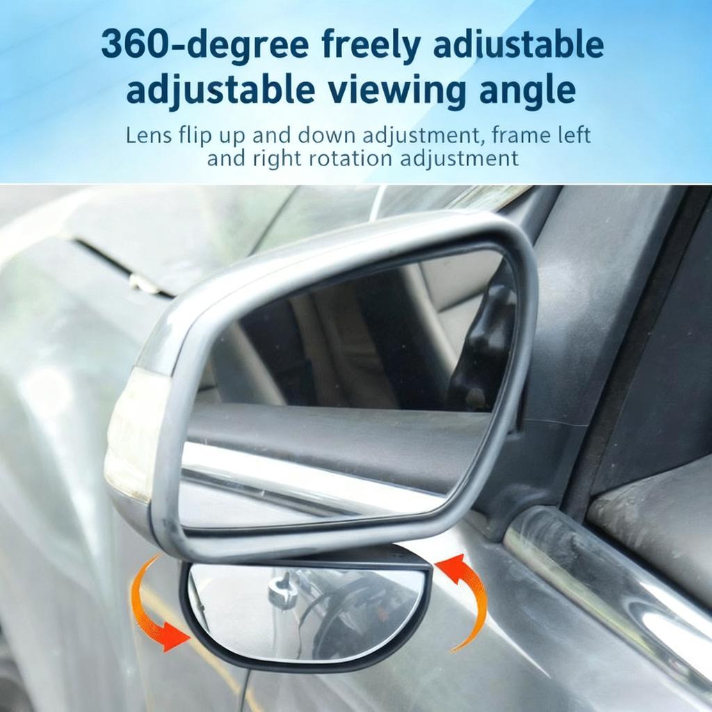 HD Auto Car Mirror 360° Adjustable Wide Angle Side Rear Mirrors Blind Spot Convex Mirrors for Parking Auxiliary Rear View Mirror