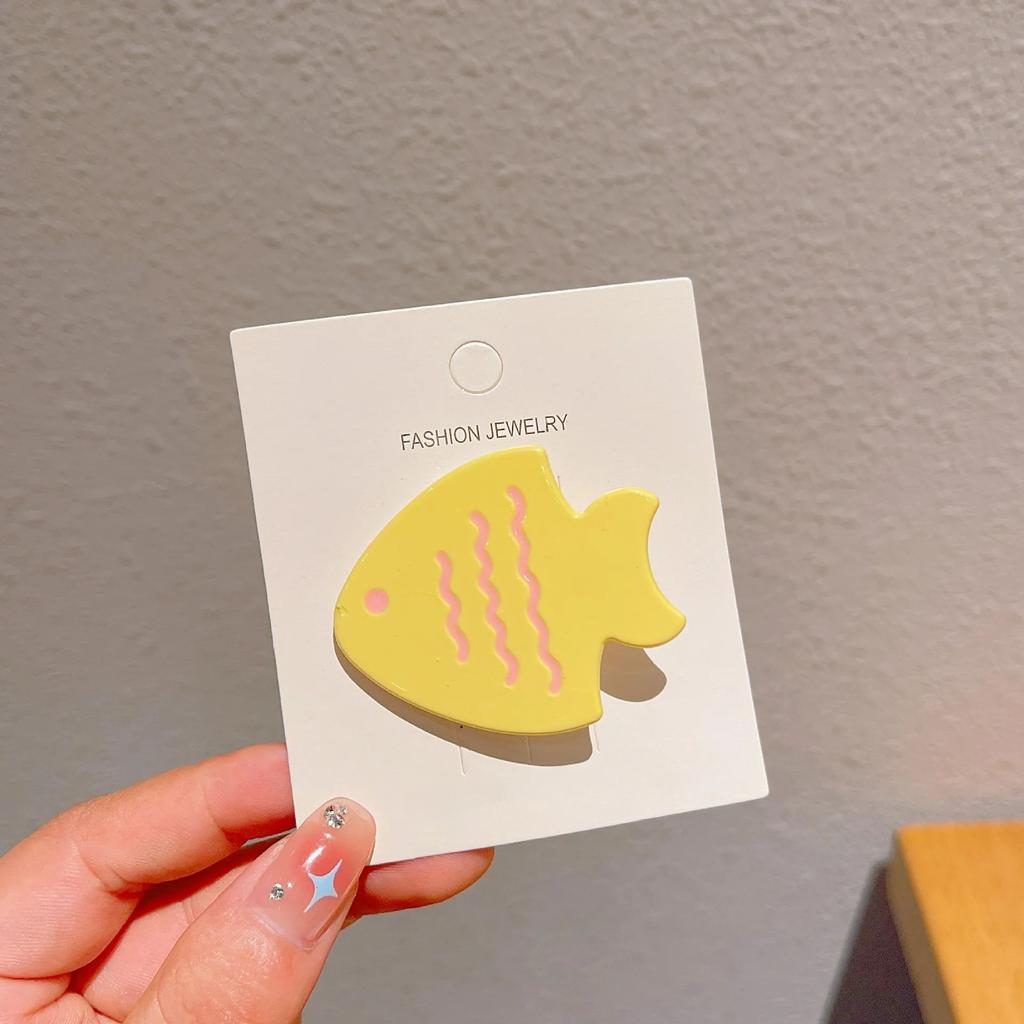 Sweet Cute Candy Color Fish Hair Side Clips Female Broken Hair Duckbill Clip Children Do Not Hurt The Side Forehead Bangs Clip