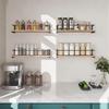 Spice Rack Wall Mounted, Rustic Wood Hanging Rack for Over the Stove, Kitchen Wall, 2 Pack