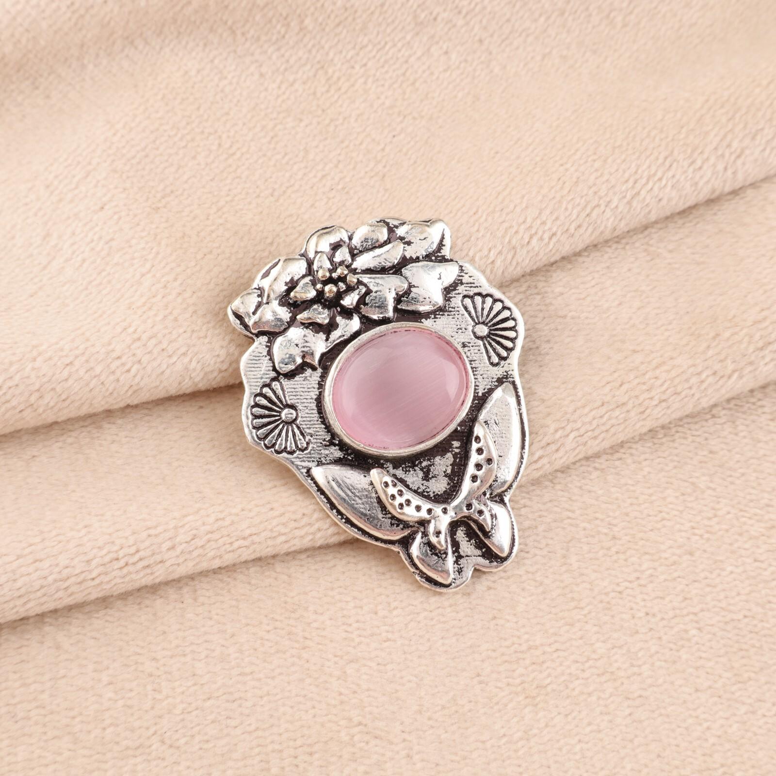 

Pink Cat s Eye Gemstone 925 Sterling Silver Jewelry Handmade Designer Pendant CP-6-47