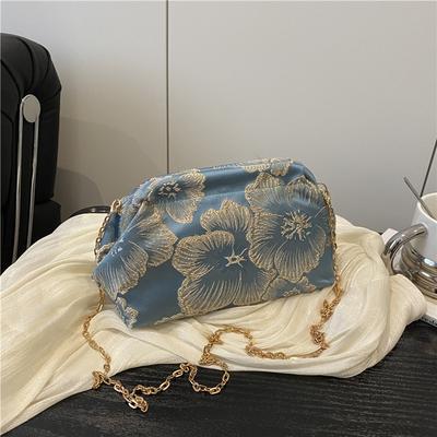 Neue bestickte Blumenketten-Beuteltasche Retro-Stil Damen-Tasche Urlaubsstil Umhängetasche