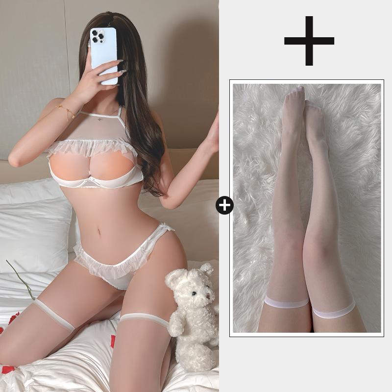 Sexy Lingerie Mesh Sexy Temptation Three-point Perspective Exposed Lace Fetish Sexy for Man Night Sexy Cosplay Women's Dress Xxx