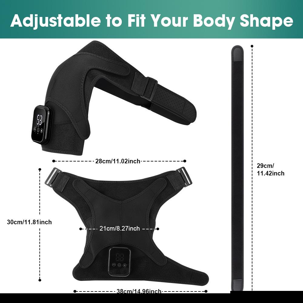 Vibrating Heated Shoulder Pad: 3 Vibration Modes & Heat Levels for Physiotherapy Massage