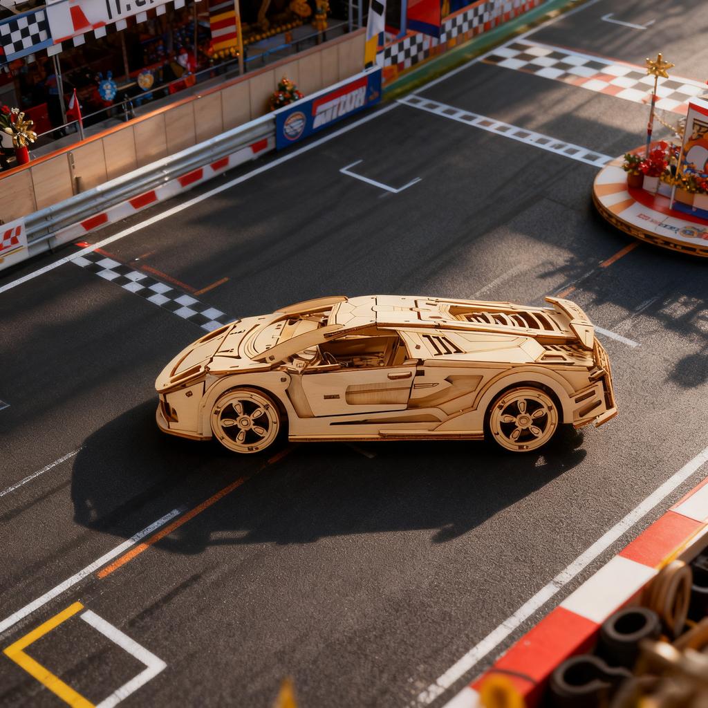 3D Wooden Puzzle Sports Car Model Fun and Educational DIY Gift Christmas Gift Holiday Gift