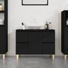 VidaXL Black Sink Cabinet 80x33x60 Cm Engineered Wood 821269