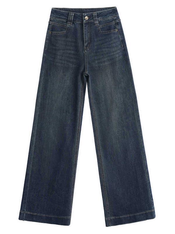 Autumn/Winter 2025 Stylish Women's Versatile High-Waisted Slimming Jeans with Adjustable Leg Fit