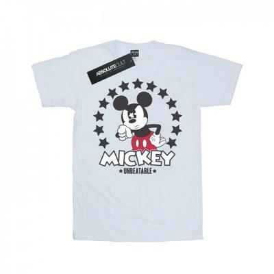 Camiseta de Algodão Estilo Boyfriend Mickey Mouse Imbatível Feminina/Senhora