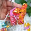 Handgefertigter Thai Floral Elefant Schlüsselanhänger - Kleiner Taschenanhänger Souvenir