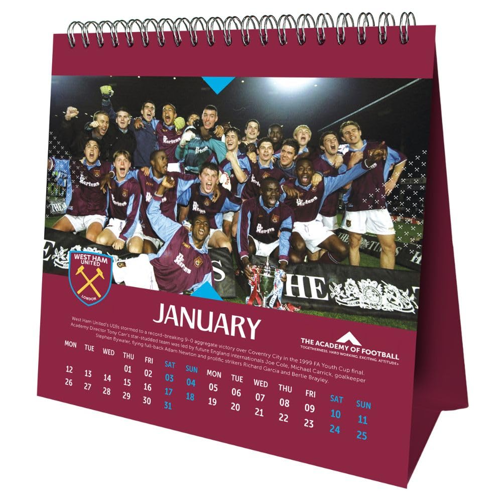 West Ham United FC 2026 Crest Desktop Calendar
