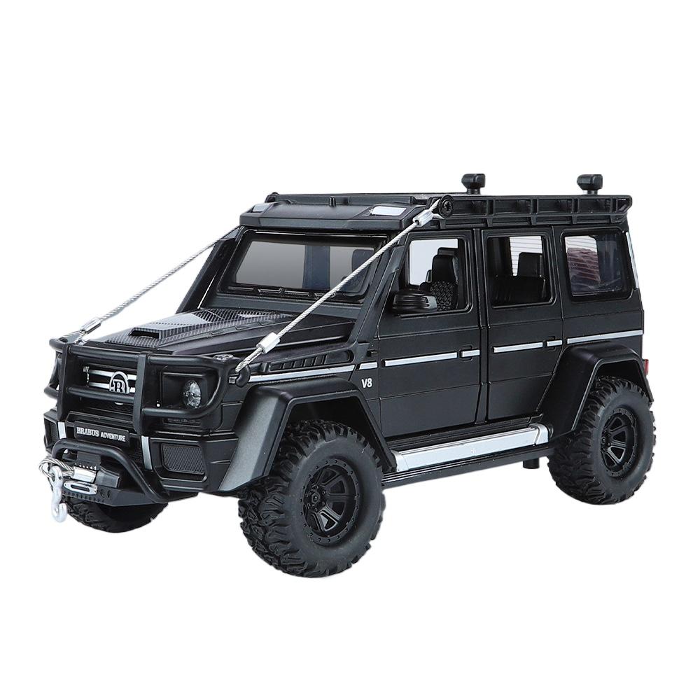 

1/24 Benz G550 Adventure 4X4² Литая под давлением модель игрушечного автомобиля из сплава Звук и свет Детская игрушка Коллекционные предметы Подарок на день рождения чёрный