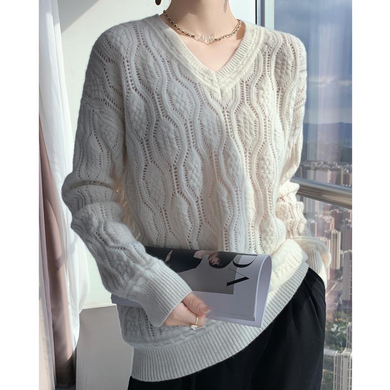 Dame kashmir genser Qinghe kasjmir 30% kashmir 70% ull høst og vinter kasjmir tykk genser myk og varm